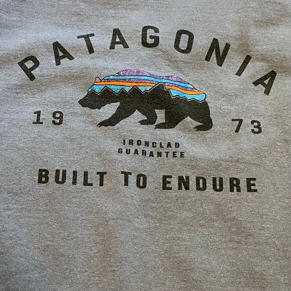 Patagonia Men's Arched Fitz Roy Bear Uprisal Crew Sweatshirt in a light blue col - Picture 3 of 4